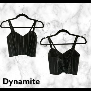 Dynamite black and white stripe crop top
